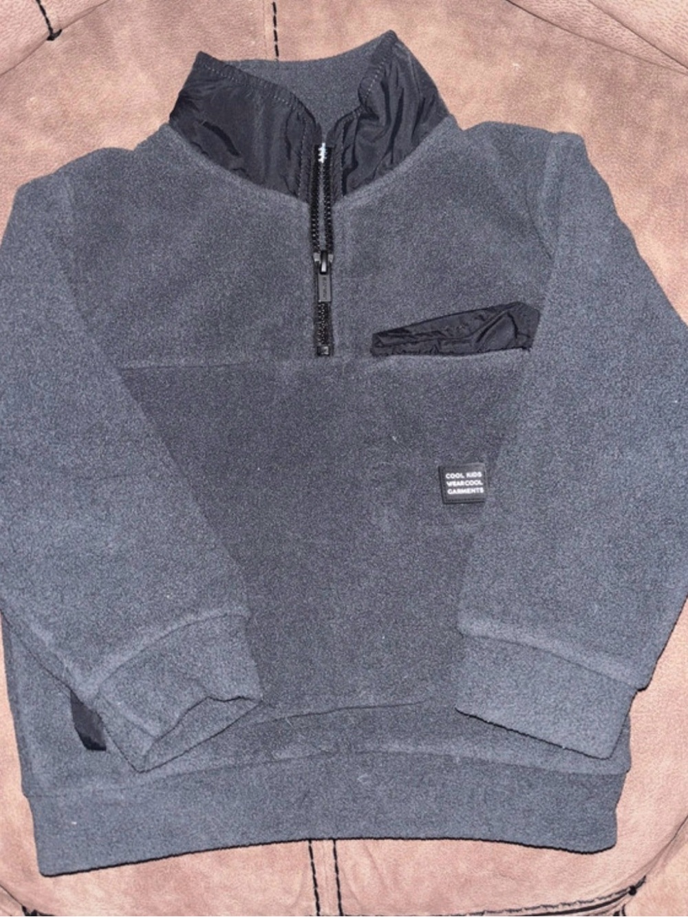 Mayoral boys 3T charcoal gray quarter zip fleece pullover